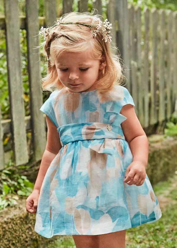 Vestido estampado flores, cielo. bebé