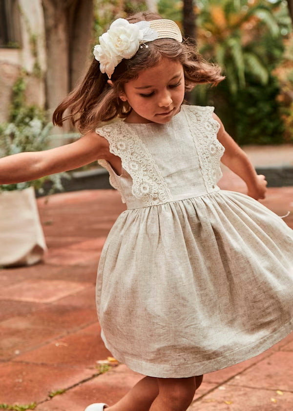 Vestido lino arena